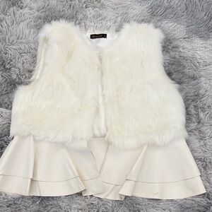 Ella Moss White Faux Fur Vest